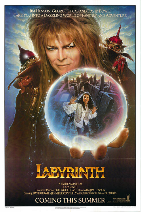 labyrinth 1986 advance teaser one sheet poster folded